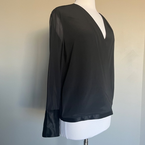 Rag & Bone Blaine Silk Chiffon Surplice V-neck Cocktail Holiday Sexy Blouse Top - Picture 7 of 12